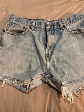 Levis Light Wash Denim Cutoff Shorts - Women